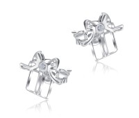  Present Shape With CZ Silver Stud Earrings STS-5514